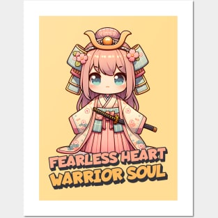 Fearless Heart Warrior Soul Samurai Anime Girl Posters and Art